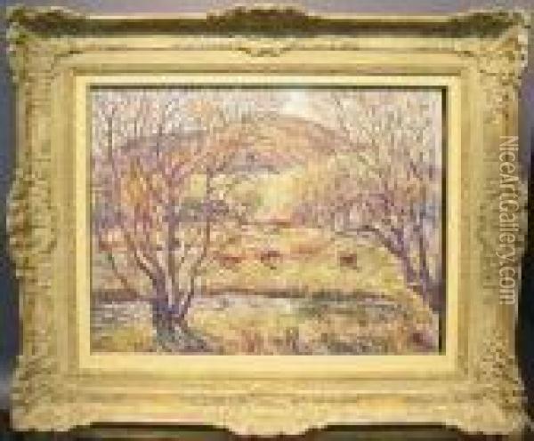 Norfolk Meadows Oil Painting - Ernest Lawson