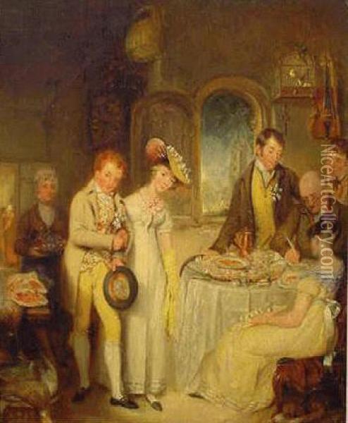The Contract Oil Painting - Sir David Wilkie