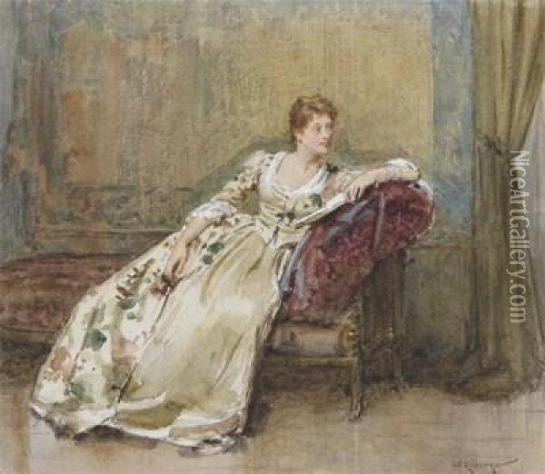 A Lady Resting On A Day Bed Oil Painting - George Goodwin Kilburne