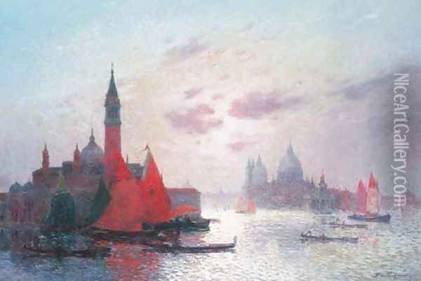 Vue du Grand Canal, Venise Oil Painting - Ferdinand Loyen Du Puigaudeau