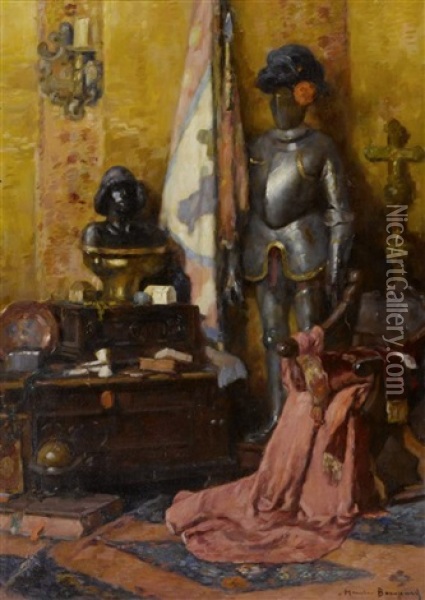 Interieur Avec Une Armure Oil Painting - Maurice Bompard