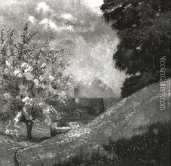 Kirschblute Im Gebirge Oil Painting - Franz Xaver Frankl