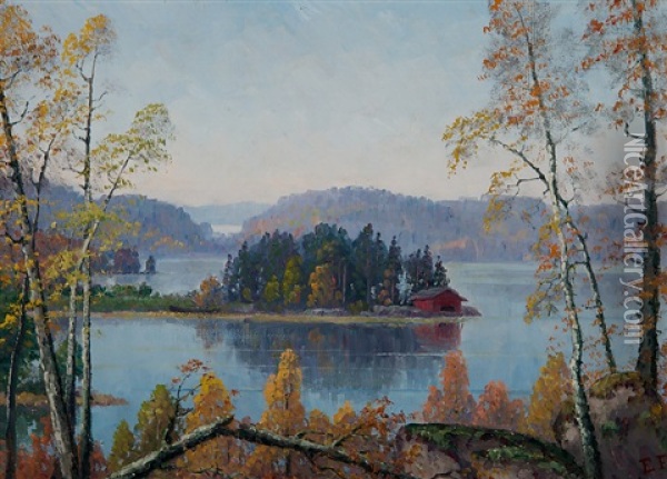 Horma Lake In Lohja Finland Oil Painting - Ellen Favorin