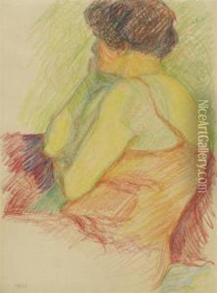 Nude From The Back Oil Painting - Sigismund Righini