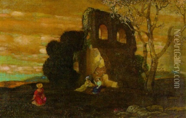Romische Landschaft Oil Painting - Max Kuschel