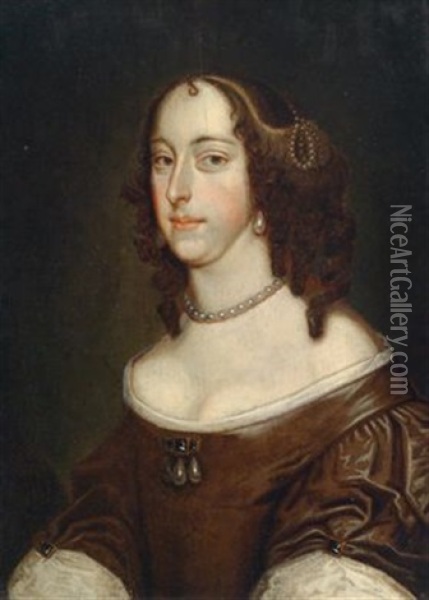Portrat Einer Dame, Traditionell Identifiziert Als Margaret, Lady Culpeper (nee Van Hesse) Oil Painting - Abraham Lambertsz Jacobsz van den Tempel