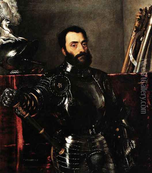 Francesco Maria della Rovere, Duke of Urbino 1536-38 Oil Painting - Tiziano Vecellio (Titian)