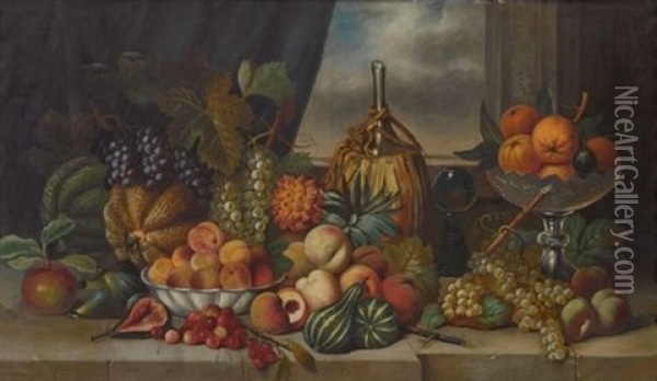 Groses Fruchtestillleben Oil Painting - Joseph Correggio