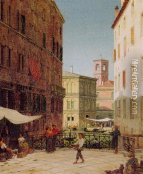 Udsigt Til Canal Grande I Venedig Oil Painting - Heinrich Hansen