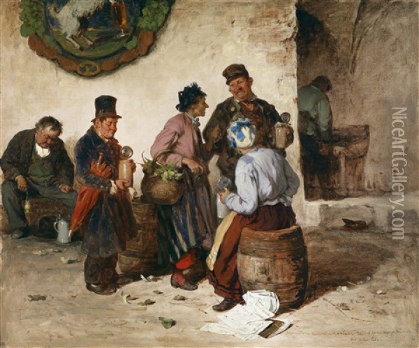 Im Munchner Hofbrauhaus Oil Painting - Pal (Paul) Boehm