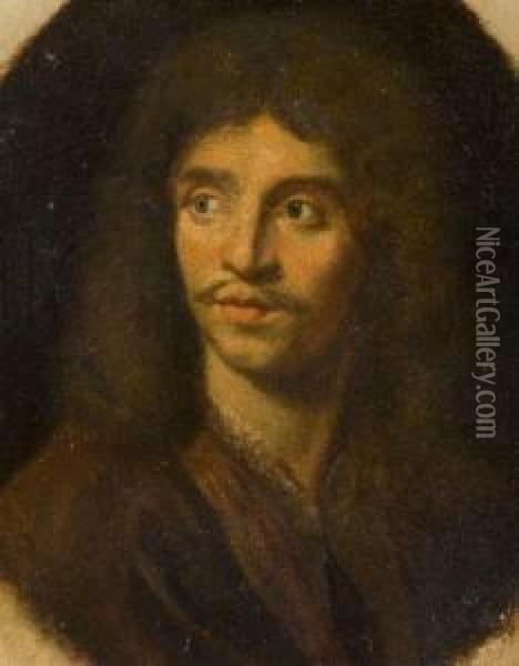 Portrait De Moliere, D'apres Ingres Oil Painting - Jean-Baptiste Mauzaisse