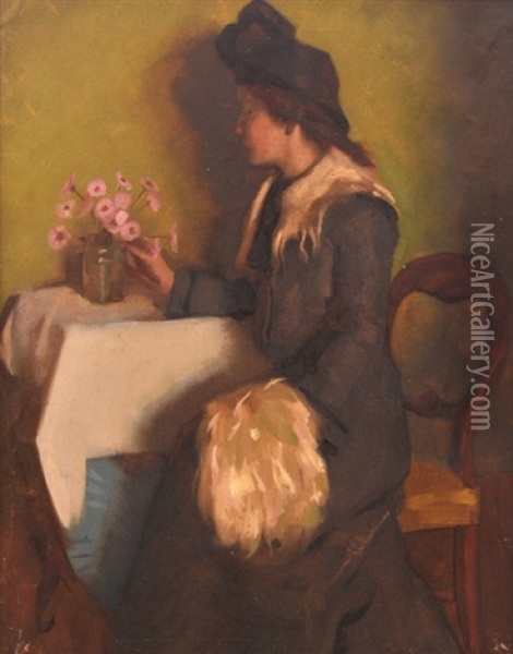 Portrait Of A Lady Oil Painting - Leslie Andrew Wilkie