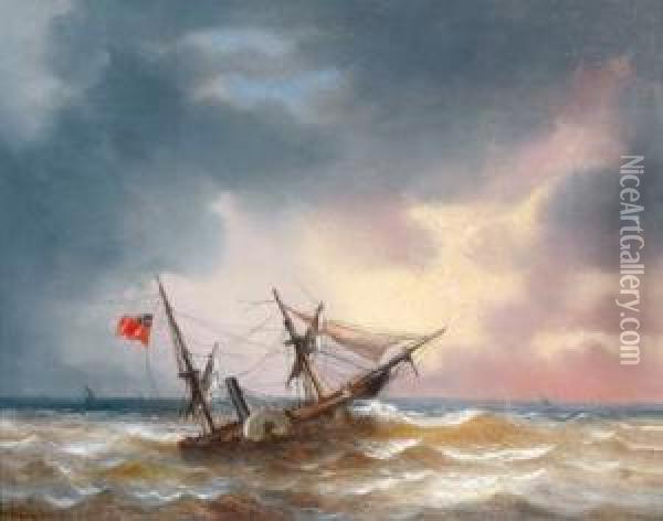 Marinestuck Oil Painting - W.A. van Deventer