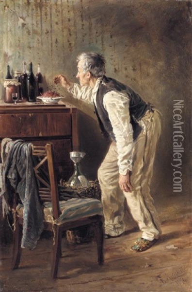 The Vodka Maker Oil Painting - Vladimir Egorovich Makovsky
