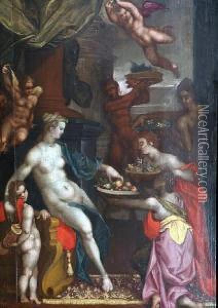 A Classical Goddess Oil Painting - Bartholomaeus Spranger