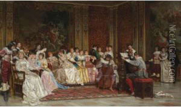 Concert Oil Painting - Charles Joseph Frederick Soulacroix