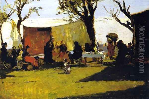 Panni al sole 1886 Oil Painting - Lorenzo Delleani