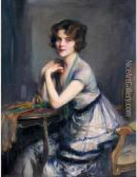 Portrait Of A Lady Oil Painting - Philip Alexius De Laszlo
