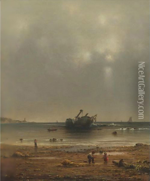 The Old Shipwreck Oil Painting - Martin Johnson Heade
