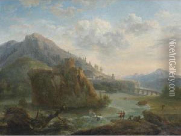 Mountainous Landscape Oil Painting - Pierre-Henri de Valenciennes