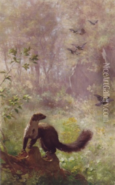 Weasel On Watch Oil Painting - Francois Furet