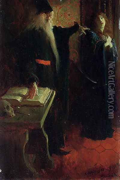 Truth in the Temple, from The Pilgrimage of Truth by Howard Pyle, 1900 Oil Painting - Howard Pyle