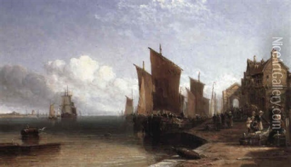 St. Malo On The French Coast Oil Painting - Arthur Joseph Meadows
