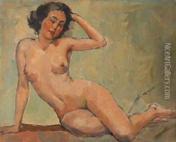 Nu De Femme Oil Painting - Seweryn Szrejer
