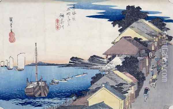 Kanagawa View of the Ridge from the series 53 Stations of the Tokaido Oil Painting - Utagawa or Ando Hiroshige