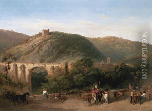 A View Of Aguas Calientes, Mexico Oil Painting - Daniel Thomas Egerton