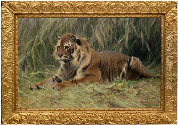 Tiger Im Dschungel - Vilande Tiger Oil Painting - Wilhelm Friedrich Kuhnert