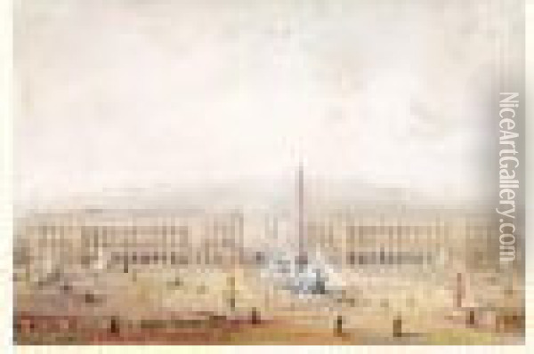 La Place De La Concorde Oil Painting - Gaspard Gobaut