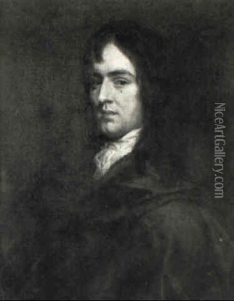 Portrait Of A Man In A Brown Coat (lord William Hamilton?) Oil Painting - John Greenhill