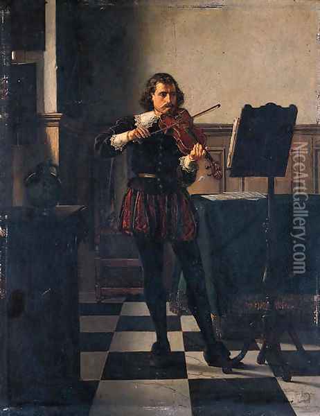 The Violinist Oil Painting - Franz Moormans