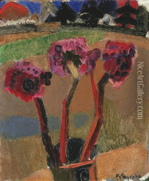 Vase Aux Fleurs Oil Painting - Frits Van Den Berghe