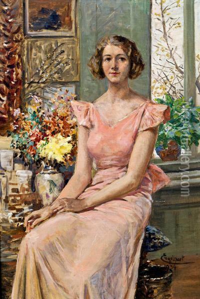 Sitzende Dame Oil Painting - Josef Engelhart