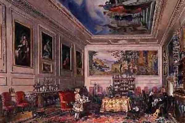 The Drawing Room at Woolston Hall Chigwell Essex 1858 Oil Painting - Rebecca Dulcibella Orpen