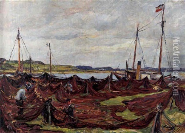 Fischernetze Oil Painting - Hans von Hayek