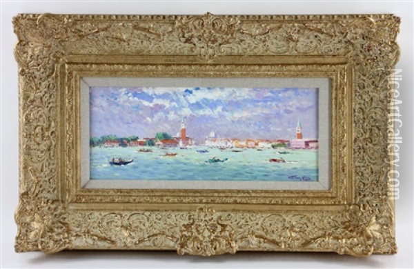 View Of Venice Oil Painting - David van der Plas