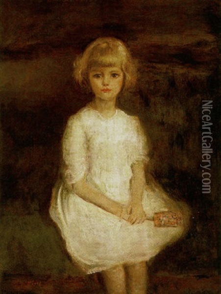 Portrait Of Miss Marie Power Oil Painting - Arthur Ambrose McEvoy