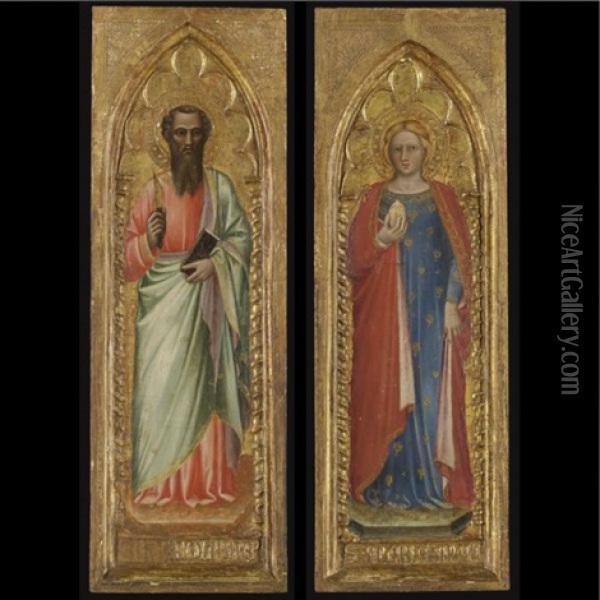 Saint Bartholomew (+ Saint Mary Magdalene; 2 Works) Oil Painting - Spinello Aretino