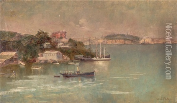 (sydney Harbour) Oil Painting - Adolphe Potter