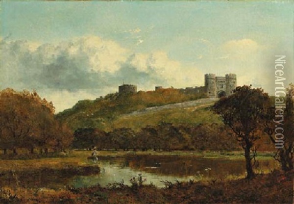 Carisbrooke Castle, Isle Of Wight Oil Painting - Edmund John Niemann