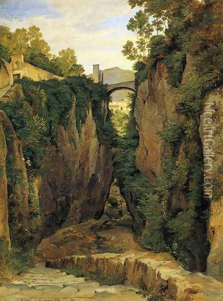 Grotto near Sorrento with Bridge Oil Painting - Heinrich Reinhold