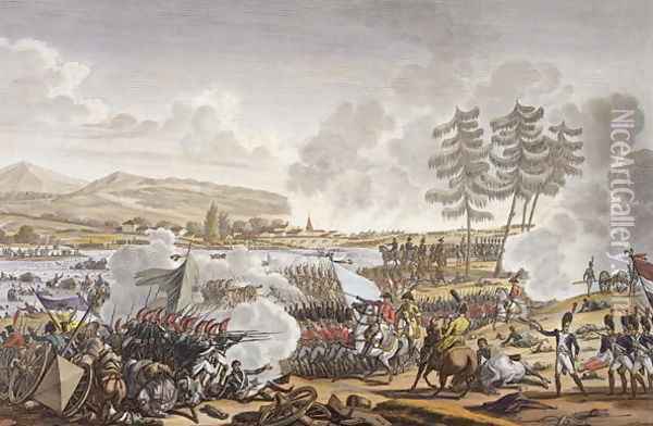 The Battle of Friedland, 14 June 1807, engraved by Francois Pigeot b.1775 Oil Painting - Jacques Francois Joseph Swebach