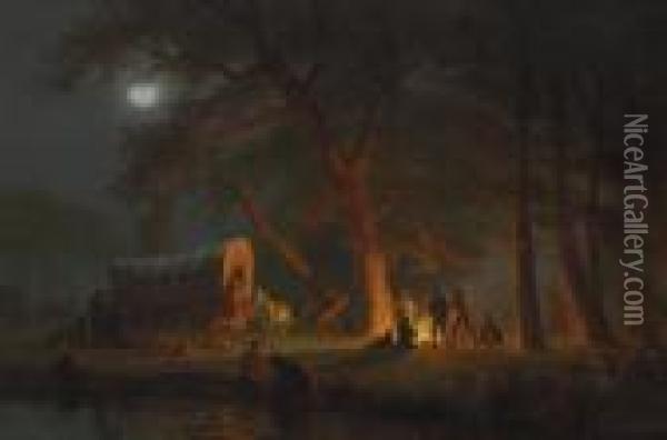 Oregon Trail Oil Painting - Albert Bierstadt