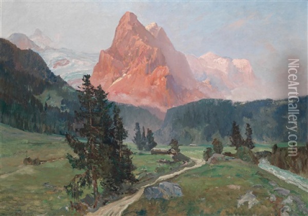 Am Eiger Oil Painting - Viktor Weichart