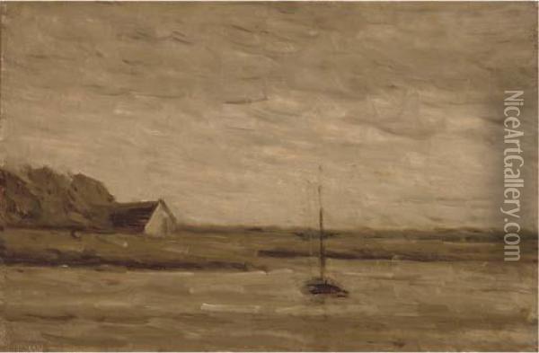 A Tranquil Estuary Oil Painting - Arthur Douglas Peppercorn