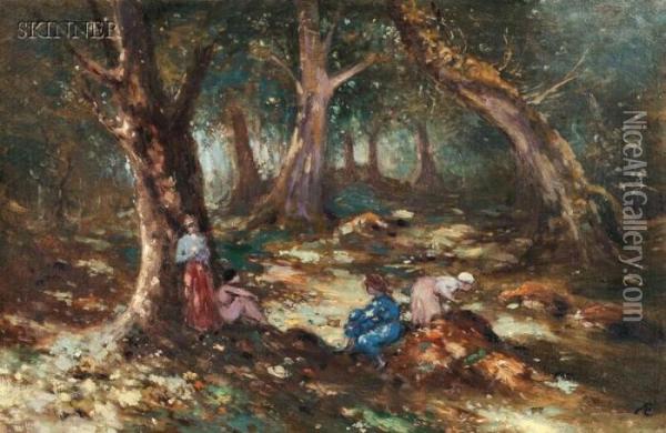 Woods At Raheen Oil Painting - George William, A.E. Russell