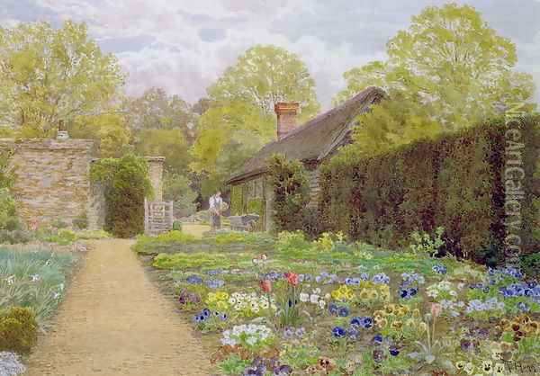 The Pansy Garden Munstead Wood Surrey home of Gertrude Jekyll Oil Painting - Thomas H. Hunn